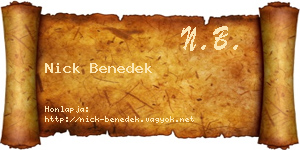 Nick Benedek névjegykártya