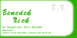 benedek nick business card